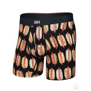 SAXX Vibe Xtra Boxer Brief Fly - Super Dawgs Black. Size S